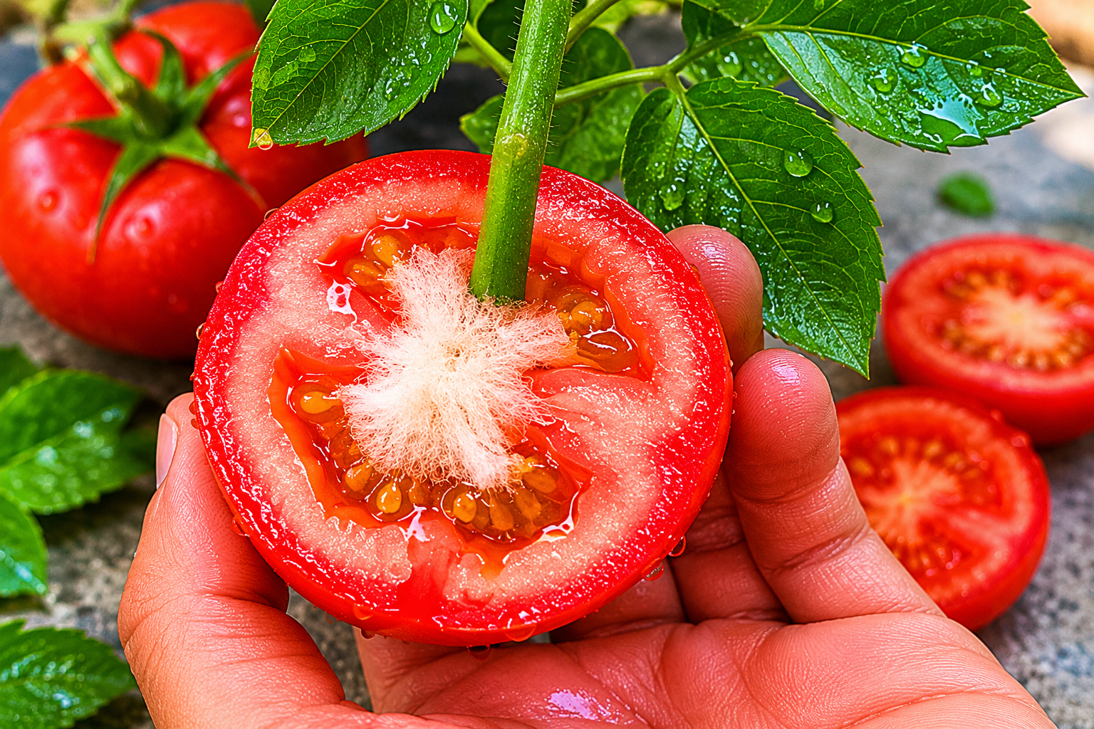 Planta una rosa en una rodaja de tomate y espera unos minutos – resultado sorprendente