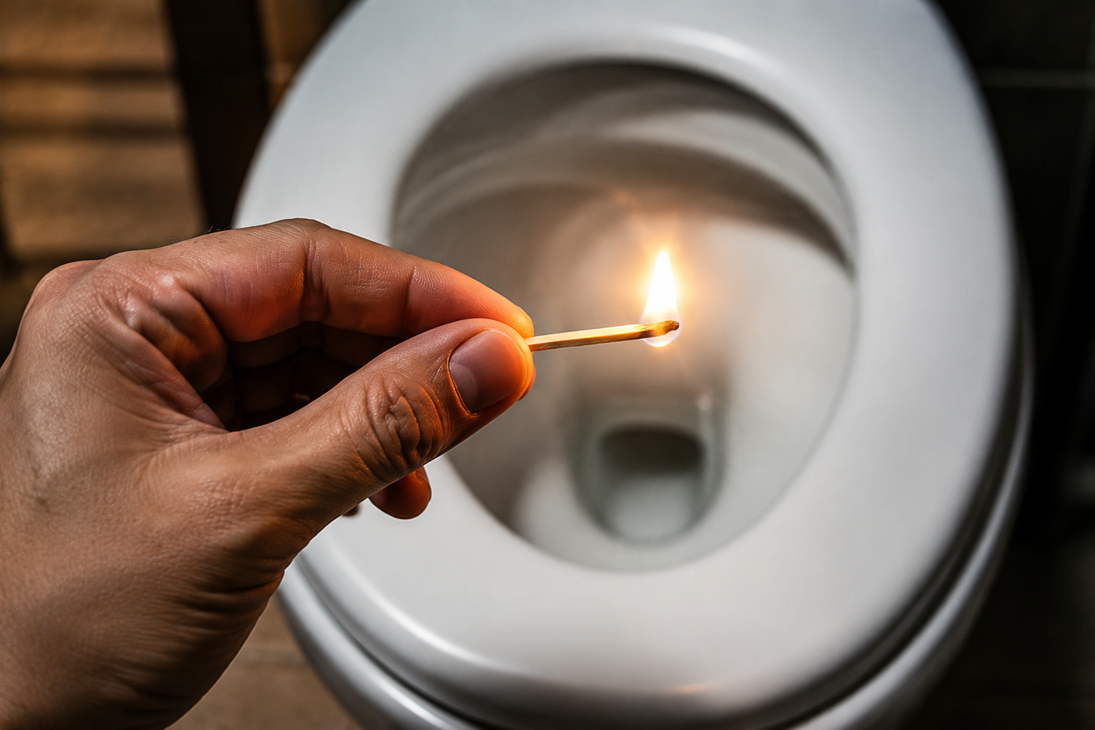 Solución rápida para eliminar malos olores: enciende una cerilla en el baño
