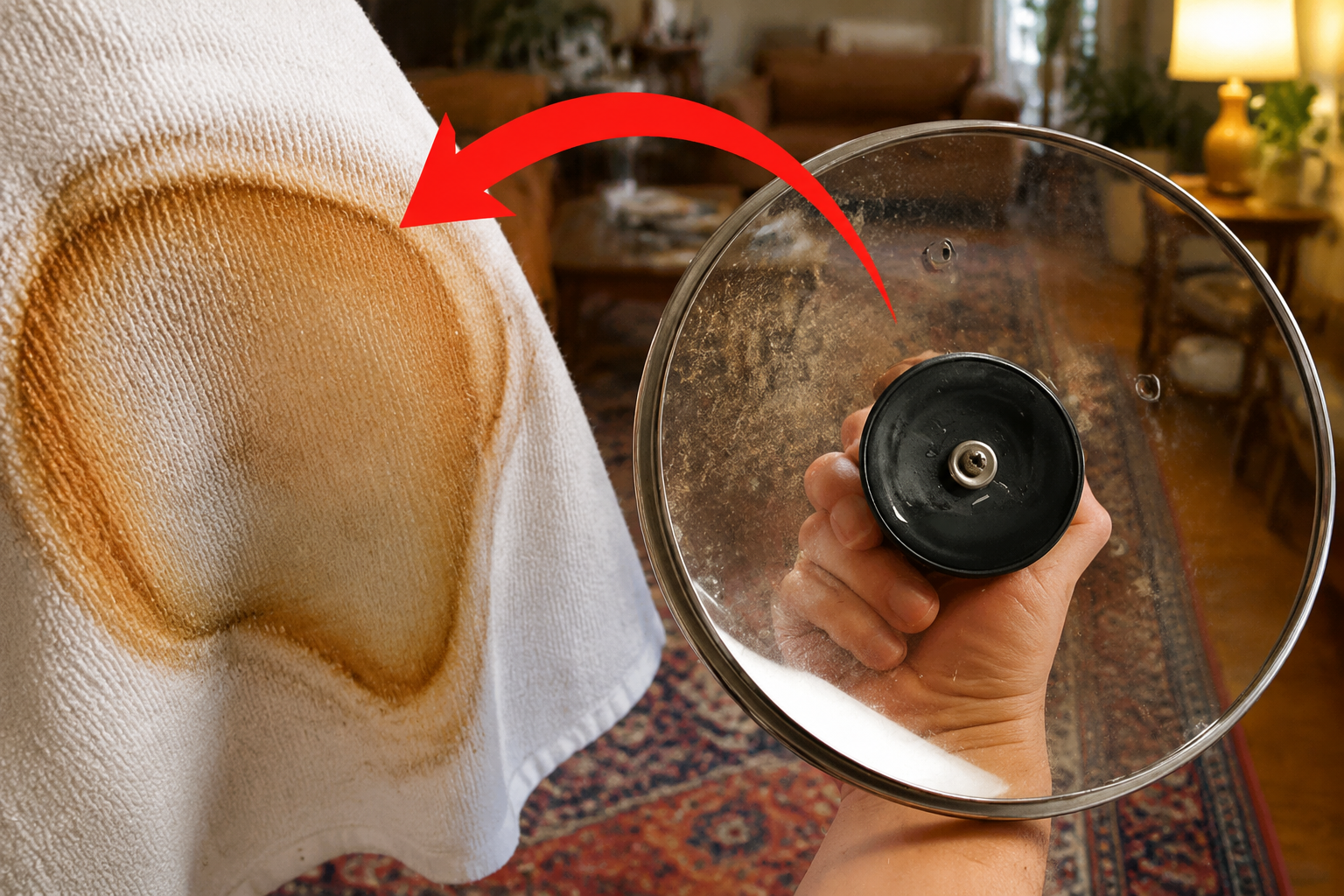 Truco práctico para limpiar con la tapa de una olla