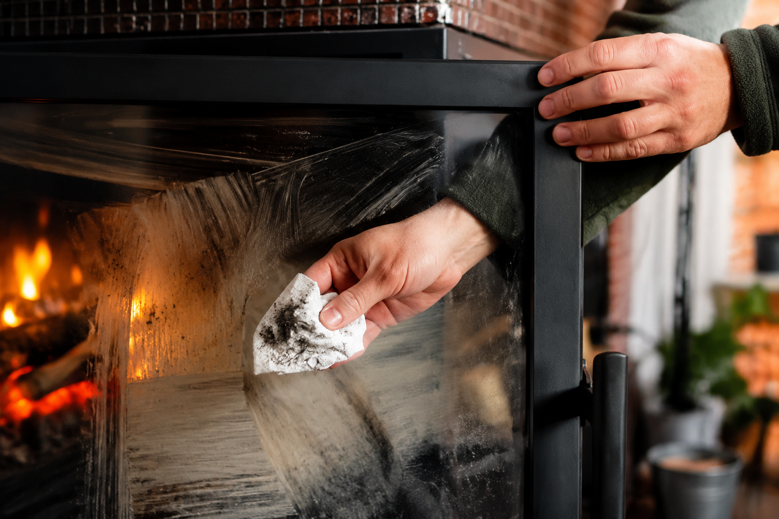 Un truco sin costo para limpiar fácilmente el cristal de tu estufa o chimenea