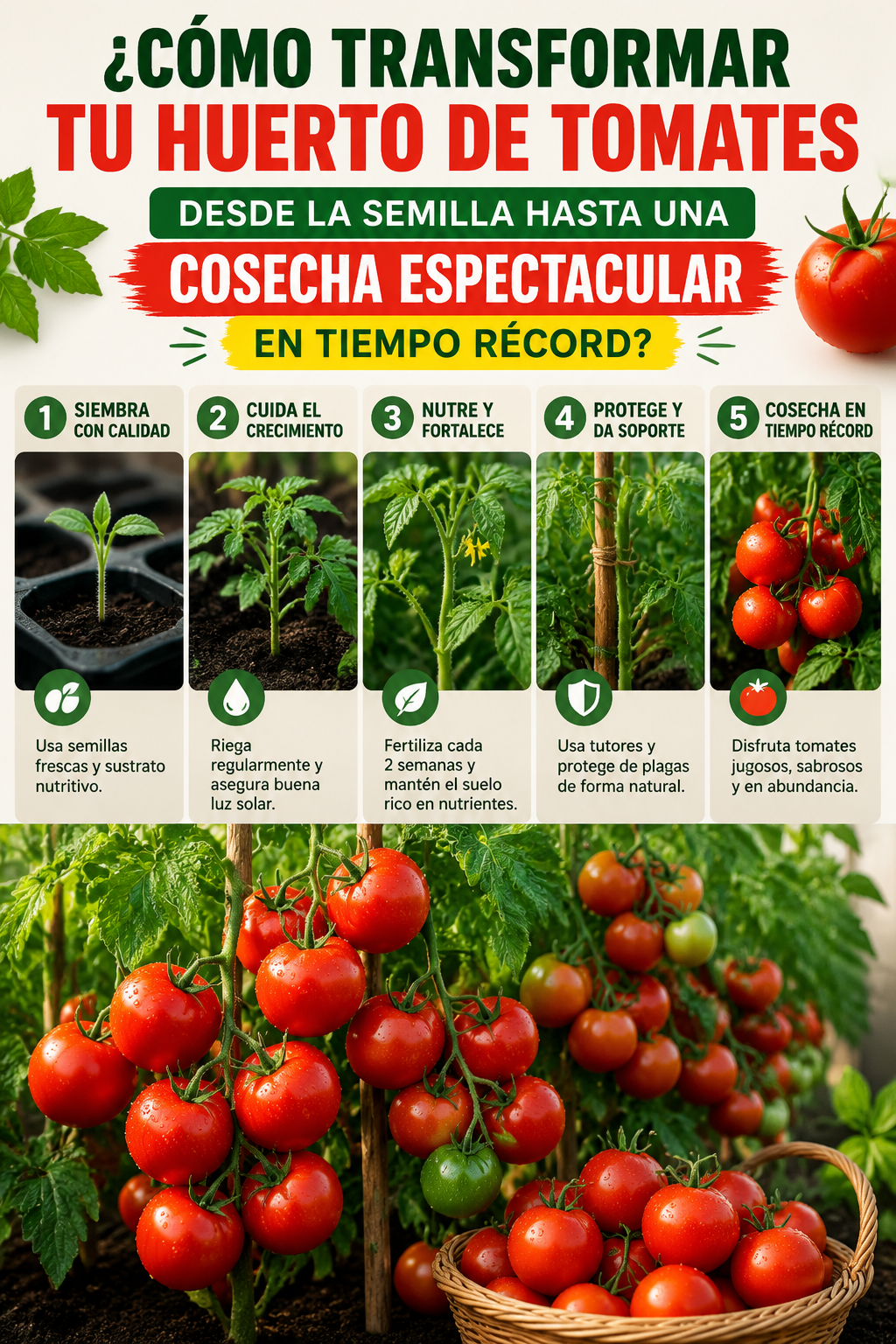 ¿Cómo transformar tu huerto de tomates desde la semilla hasta una cosecha espectacular en tiempo récord?