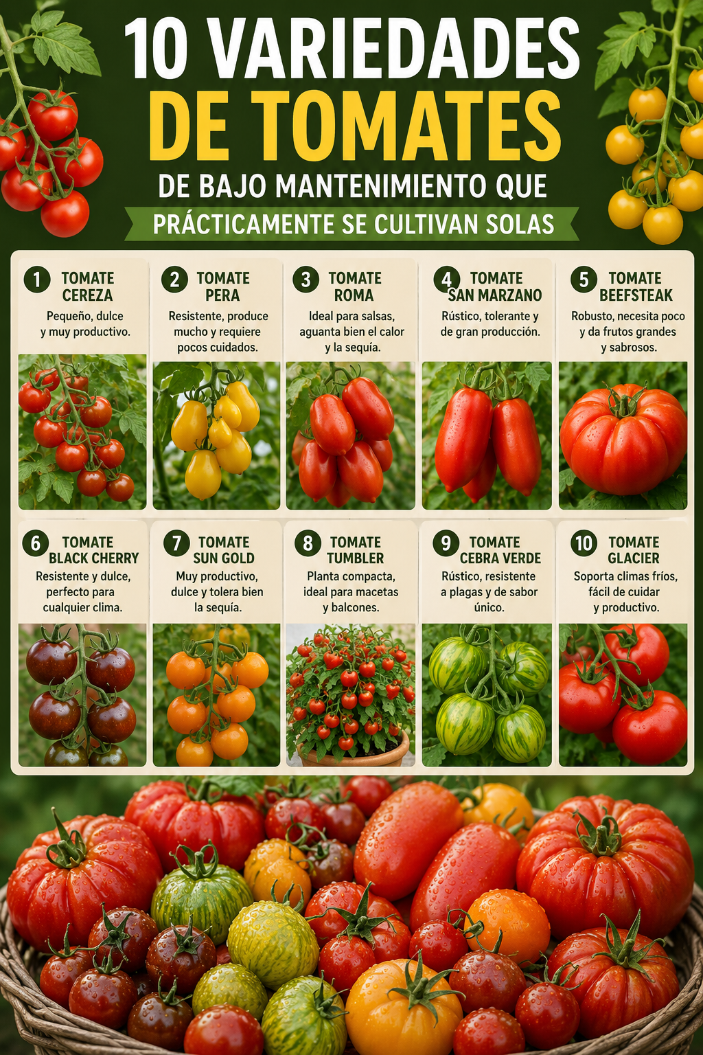 10 variedades de tomates de bajo mantenimiento que prácticamente se cultivan solas