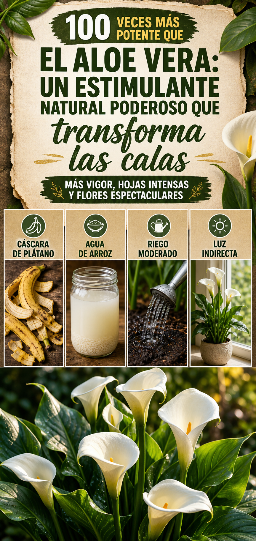 100 veces más potente que el aloe vera: un estimulante natural poderoso que transforma las calas
