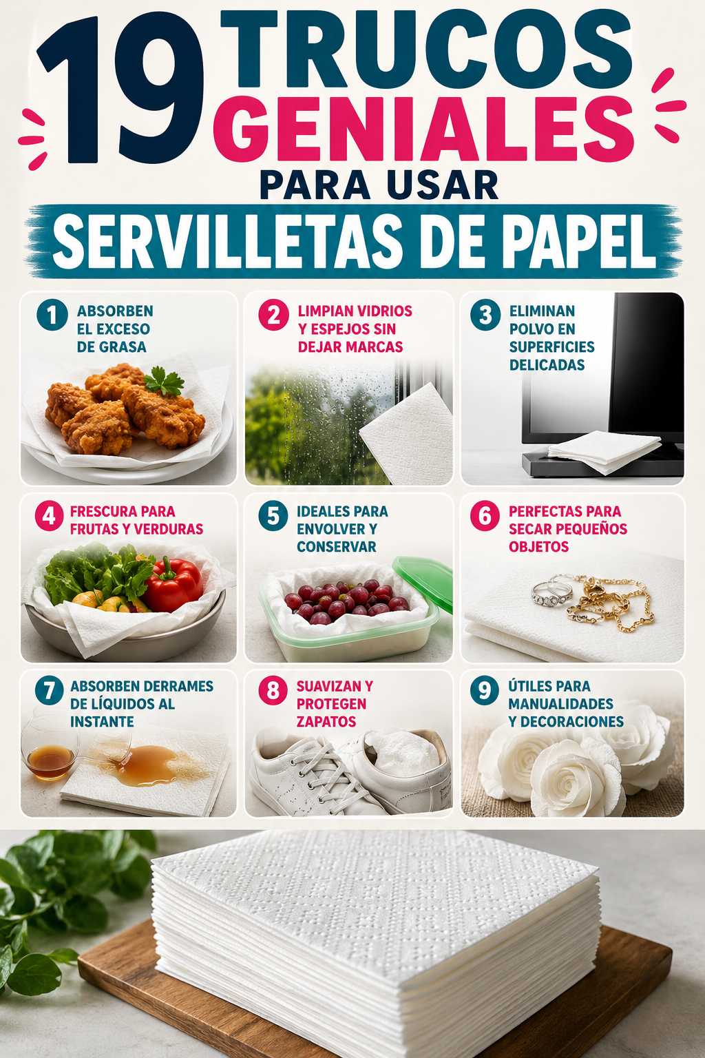 19 trucos geniales para usar servilletas de papel
