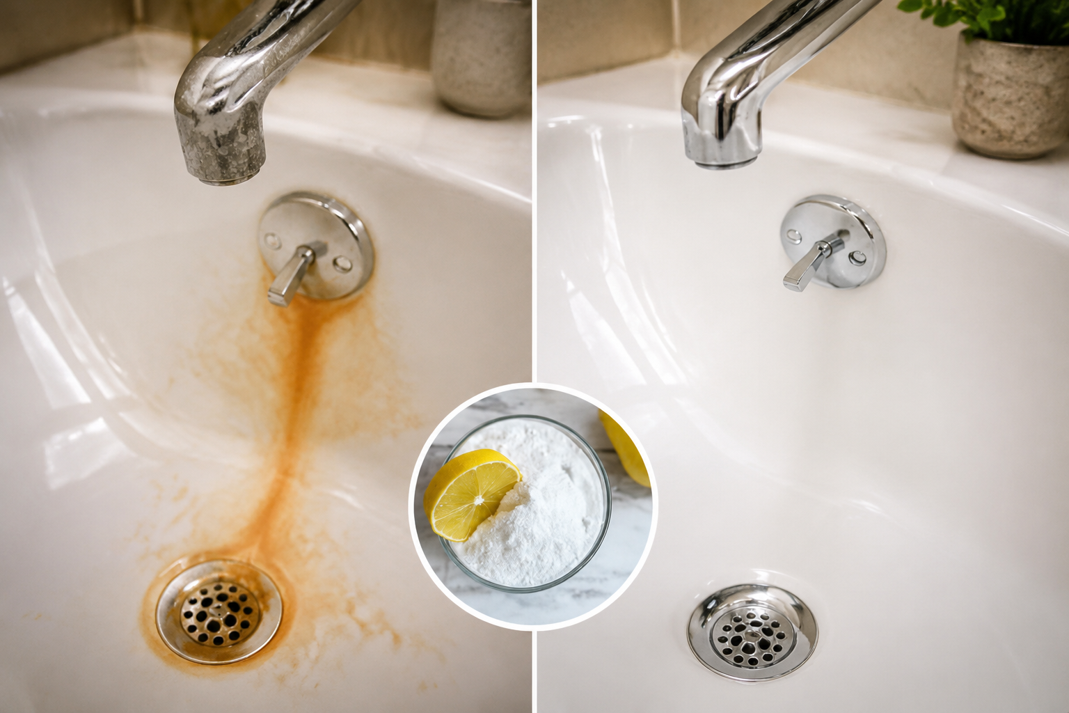 2 trucos para eliminar las manchas naranjas del inodoro y la bañera