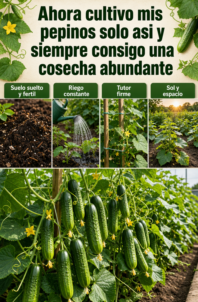 Ahora cultivo mis pepinos solo así y siempre consigo una cosecha abundante