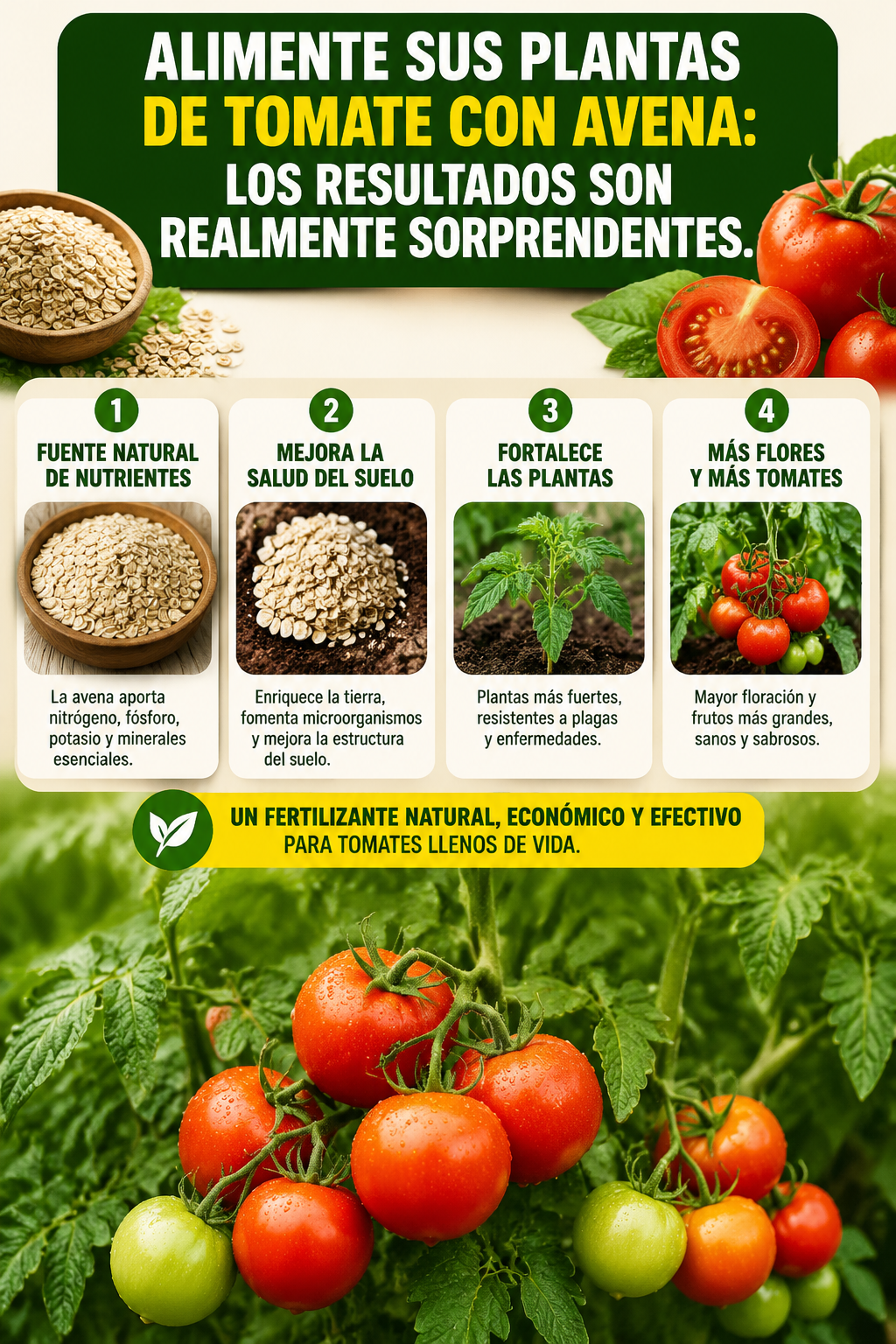 Alimente sus plantas de tomate con avena: los resultados son realmente sorprendentes.