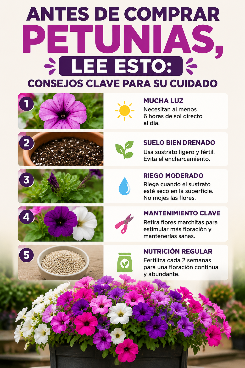 Antes de comprar petunias, lee esto: Consejos clave para su cuidado