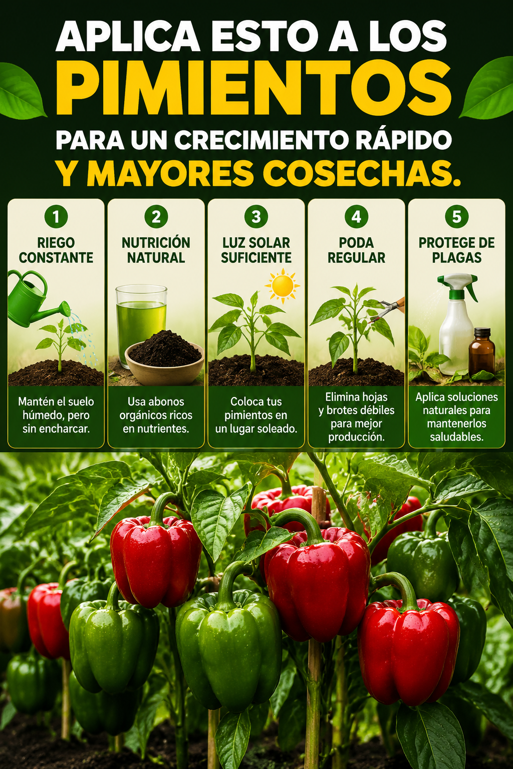 Aplica esto a los pimientos para un crecimiento rápido y mayores cosechas.