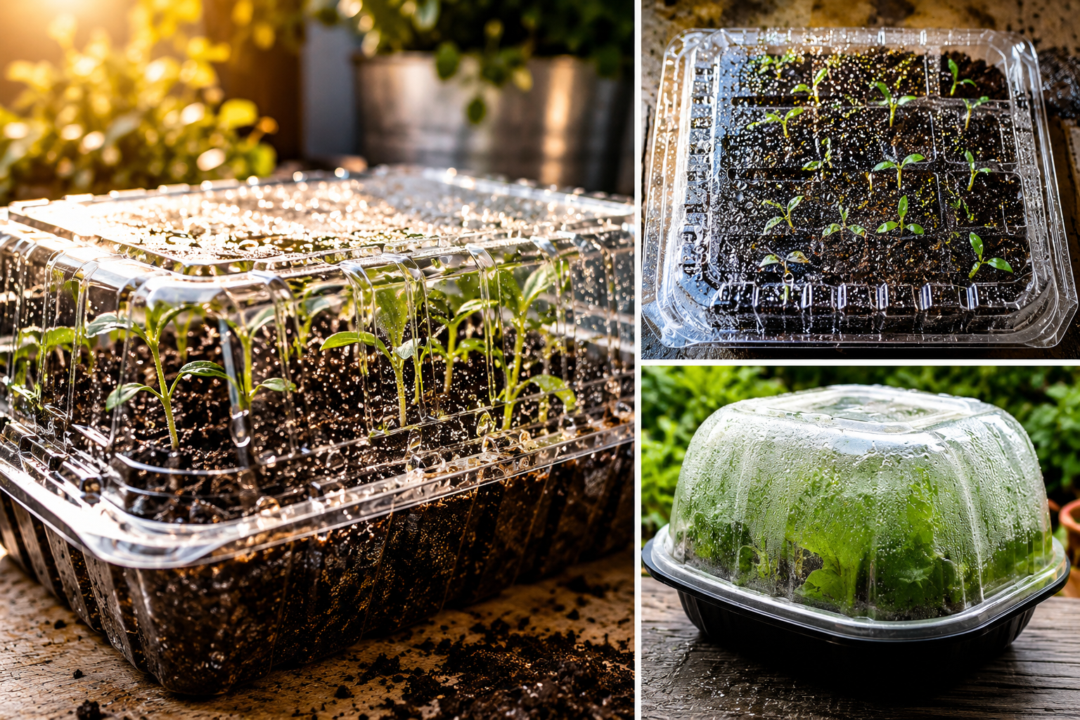 Así puedes convertir cajas de plástico en mini invernaderos para tus plantas cultivadas