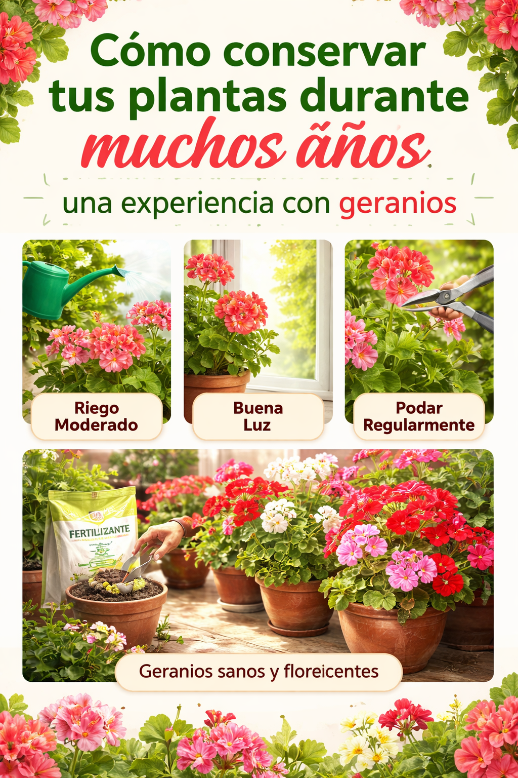 Cómo conservar tus plantas durante muchos años: una experiencia con geranios