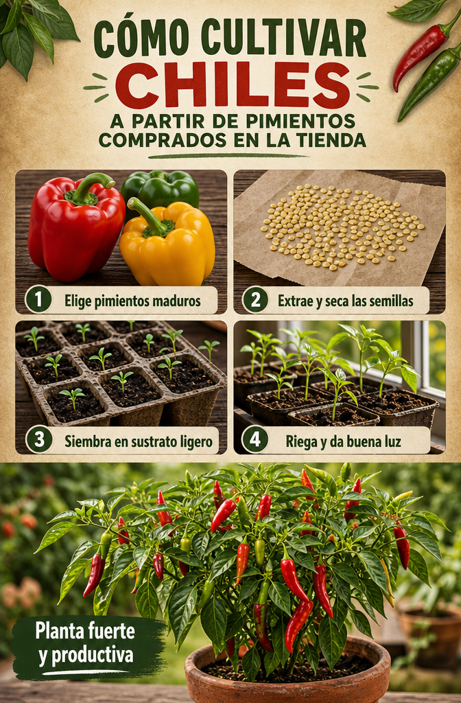 Cómo cultivar chiles a partir de pimientos comprados en la tienda