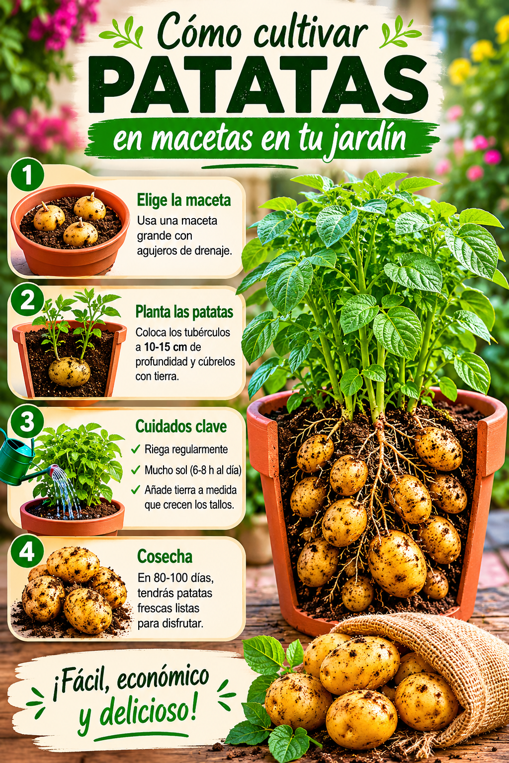 Cómo cultivar patatas en macetas en tu jardín