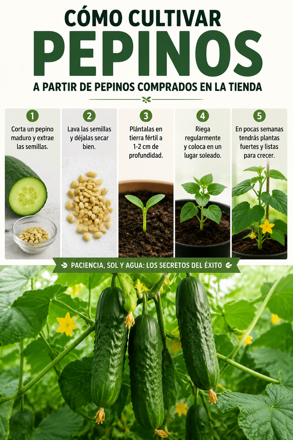 Cómo cultivar pepinos a partir de pepinos comprados en la tienda