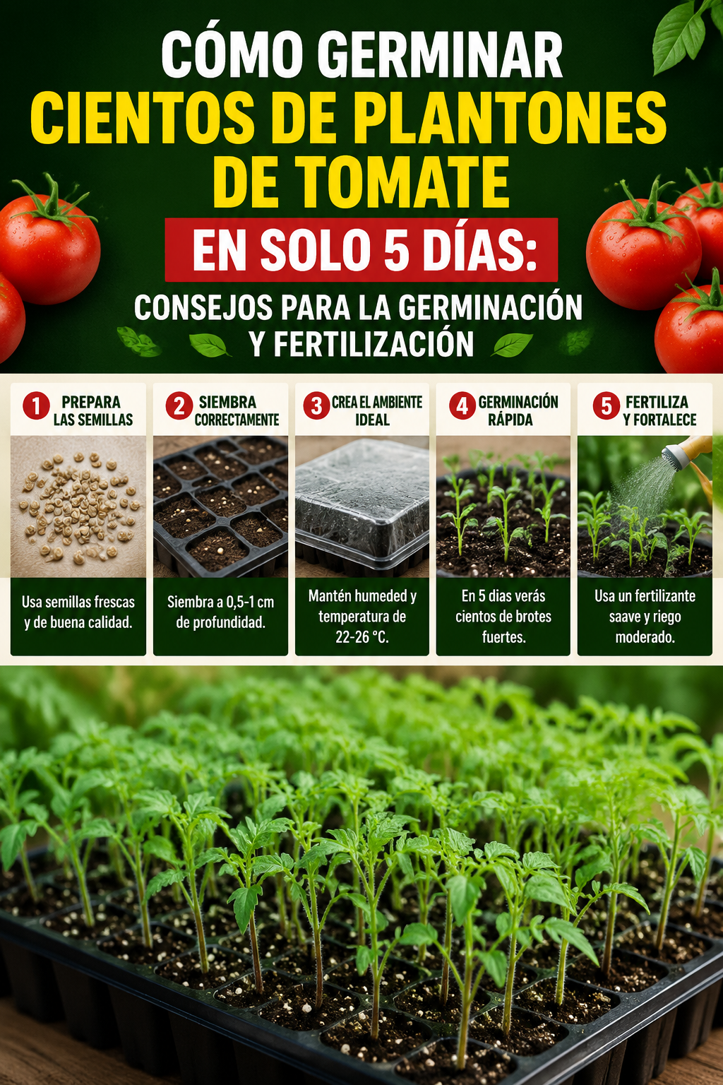 Cómo germinar cientos de plantones de tomate en solo 5 días: consejos para la germinación y fertilización