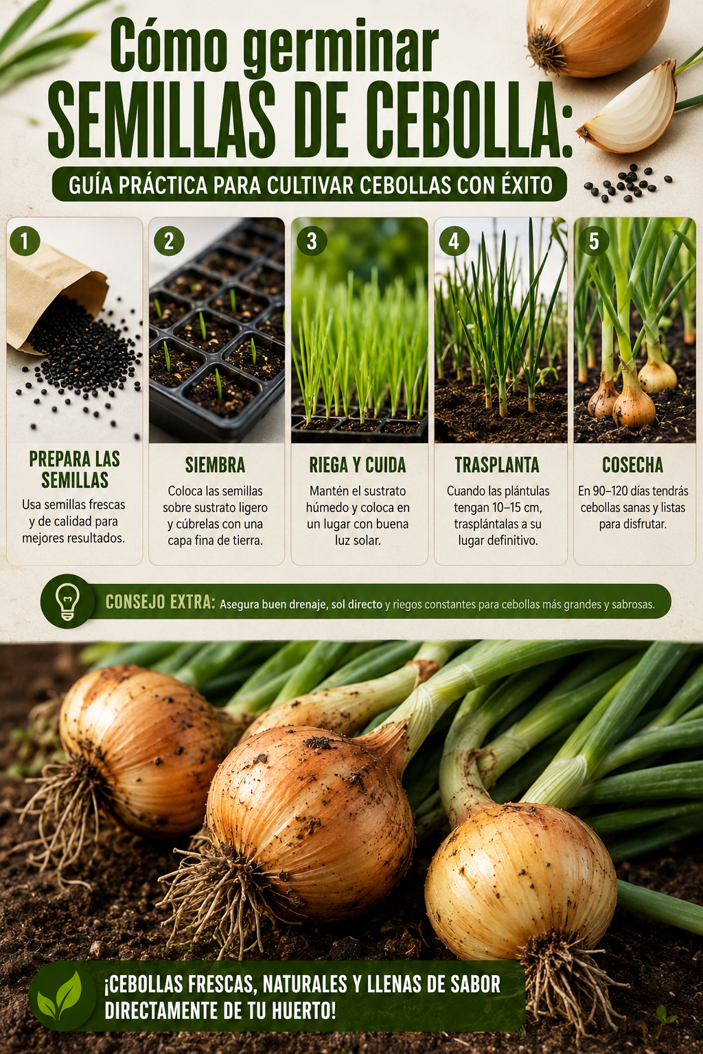 Cómo germinar semillas de cebolla: guía práctica para cultivar cebollas con éxito