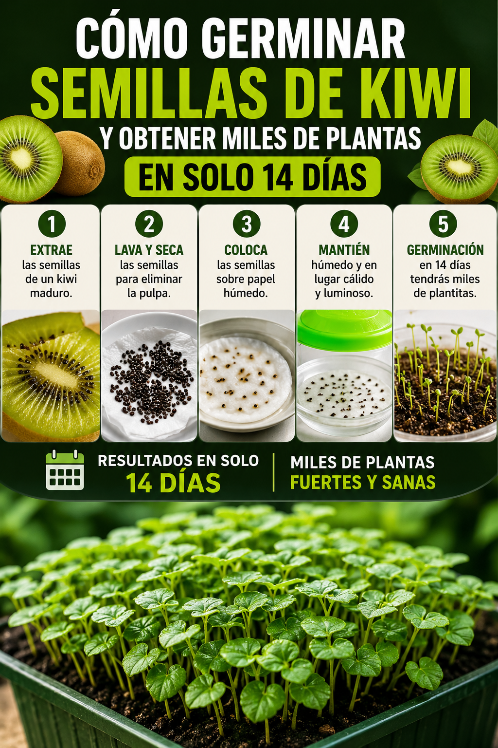 Cómo germinar semillas de kiwi y obtener miles de plantas en solo 14 días