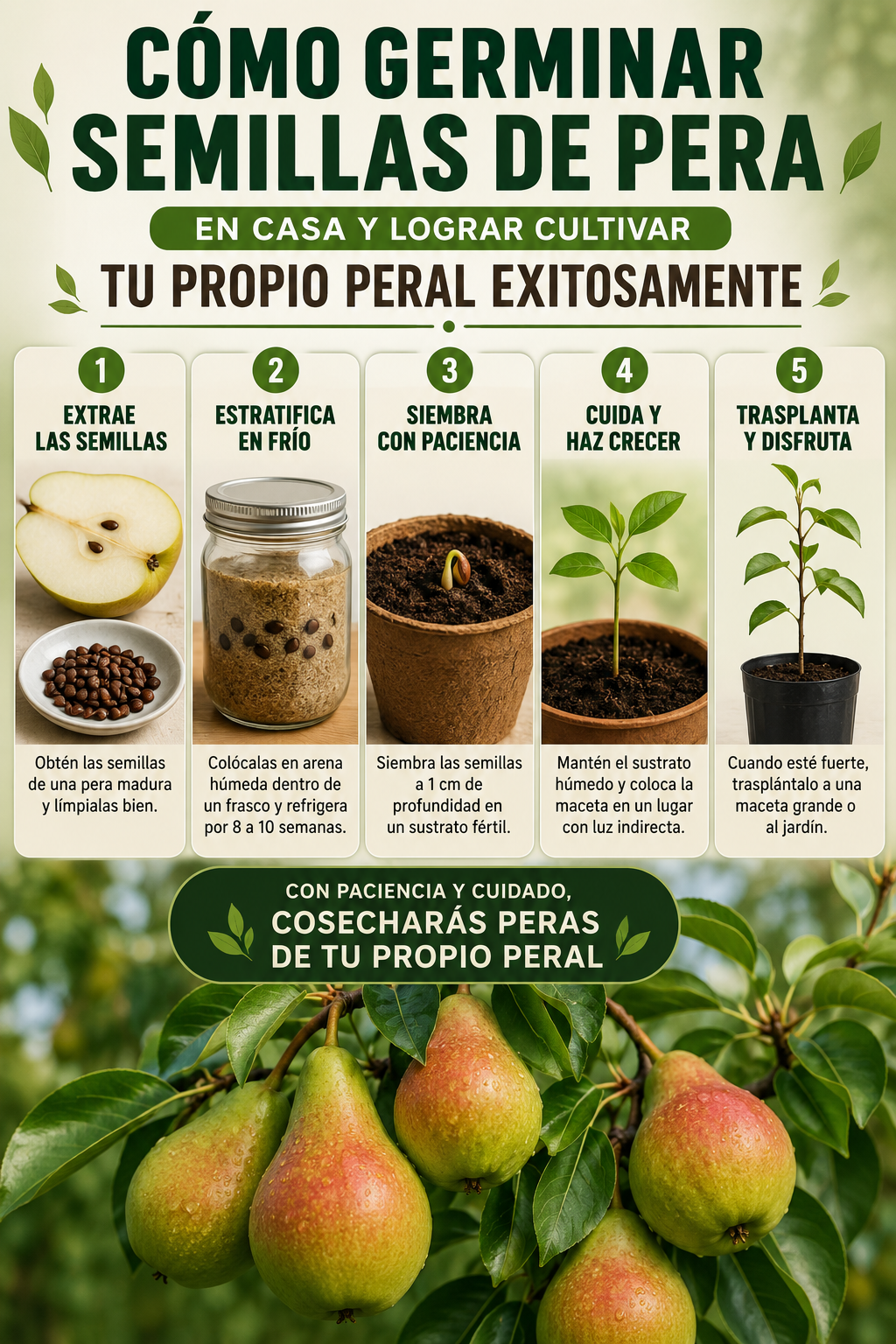 Cómo germinar semillas de pera en casa y lograr cultivar tu propio peral exitosamente
