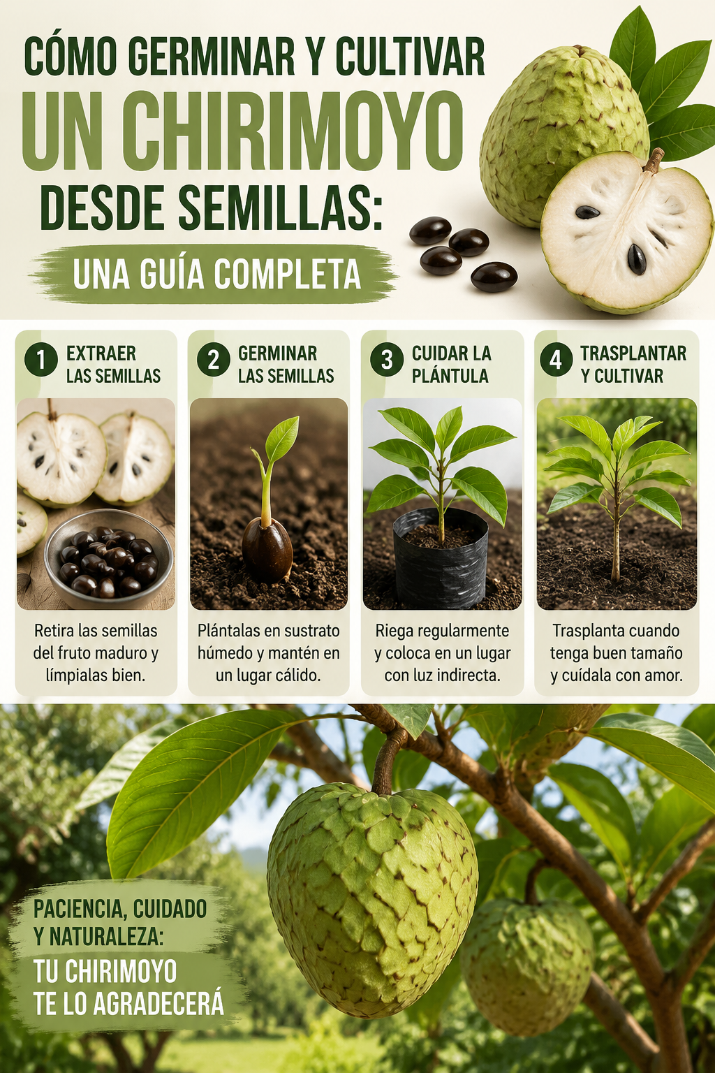 Cómo germinar y cultivar un chirimoyo desde semillas: una guía completa
