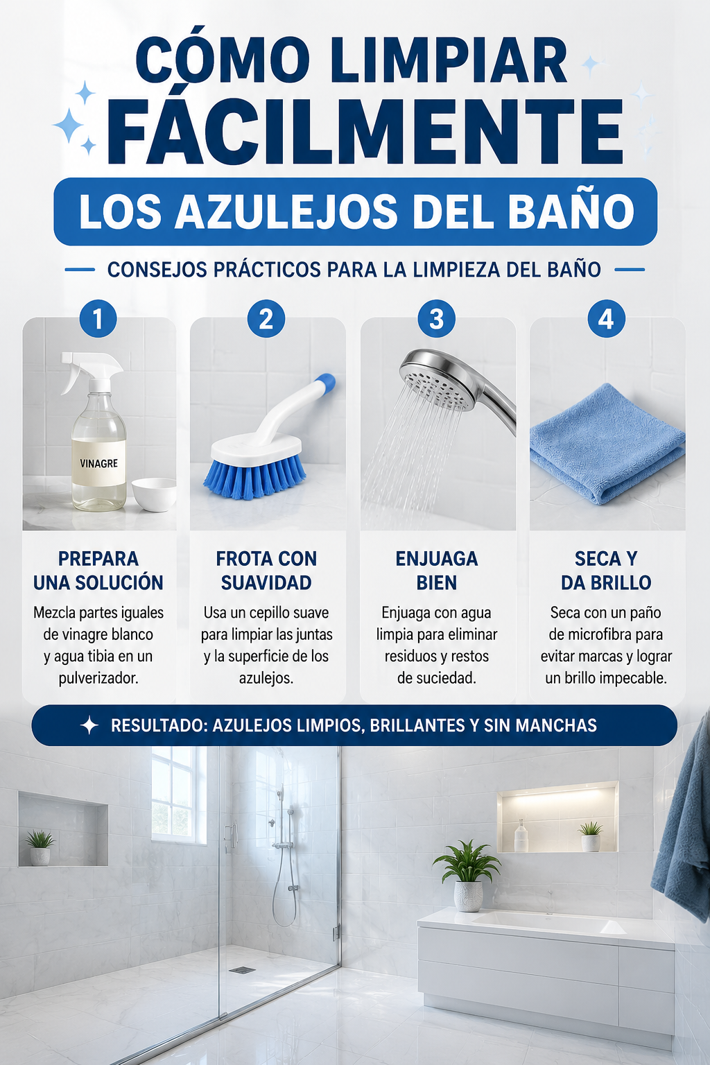 Cómo limpiar fácilmente los azulejos del baño | Consejos prácticos para la limpieza del baño