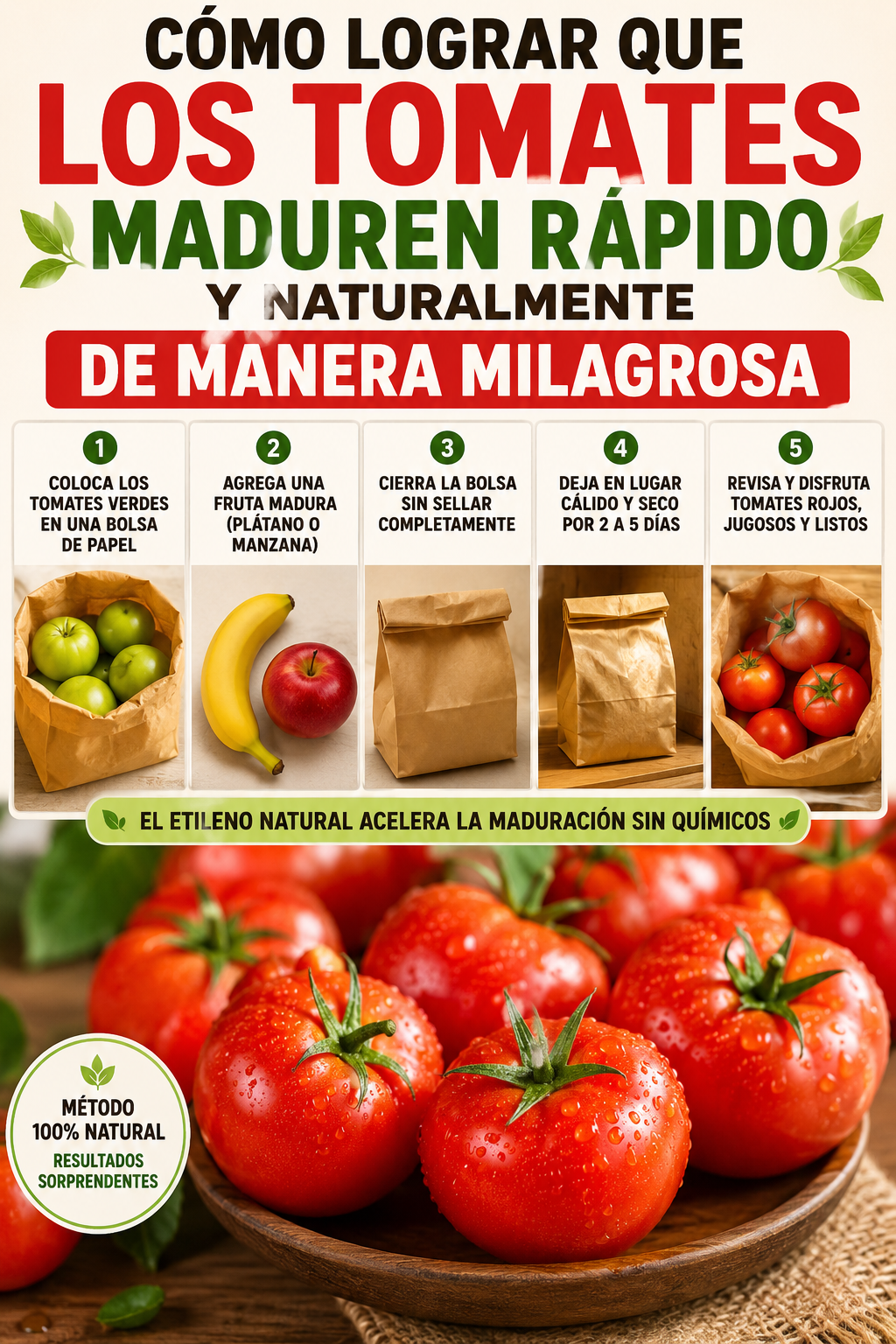 Cómo lograr que los tomates maduren rápido y naturalmente de manera milagrosa