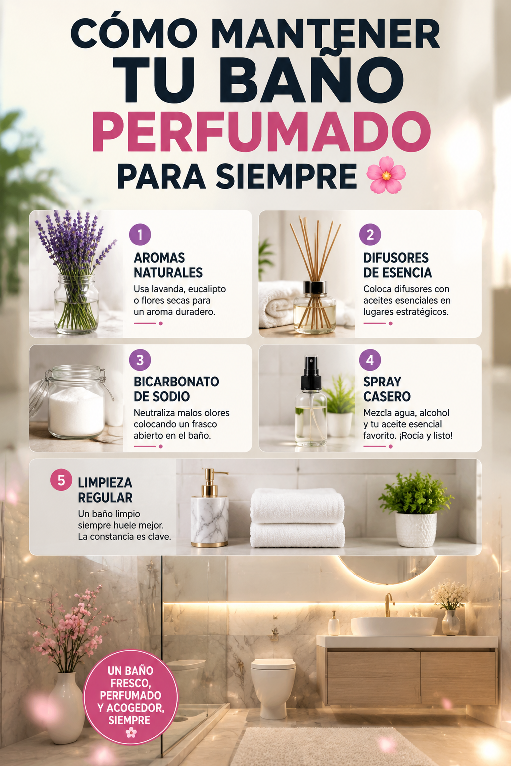 Cómo mantener tu baño perfumado para siempre 🌸