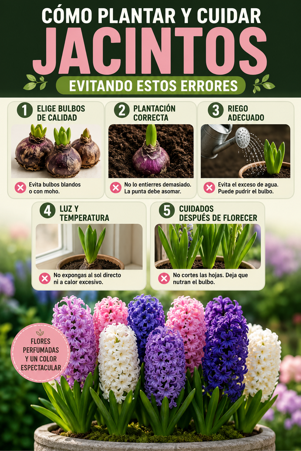 Cómo plantar y cuidar jacintos evitando estos errores