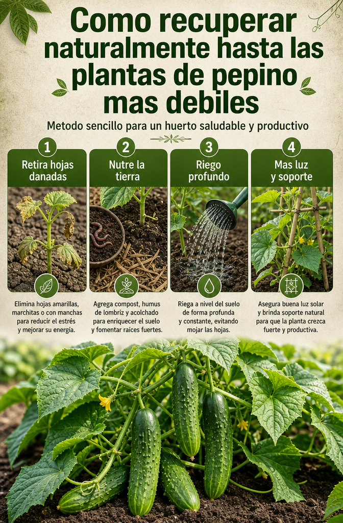 Cómo recuperar naturalmente hasta las plantas de pepino más débiles — Un método sencillo para un huerto saludable y productivo