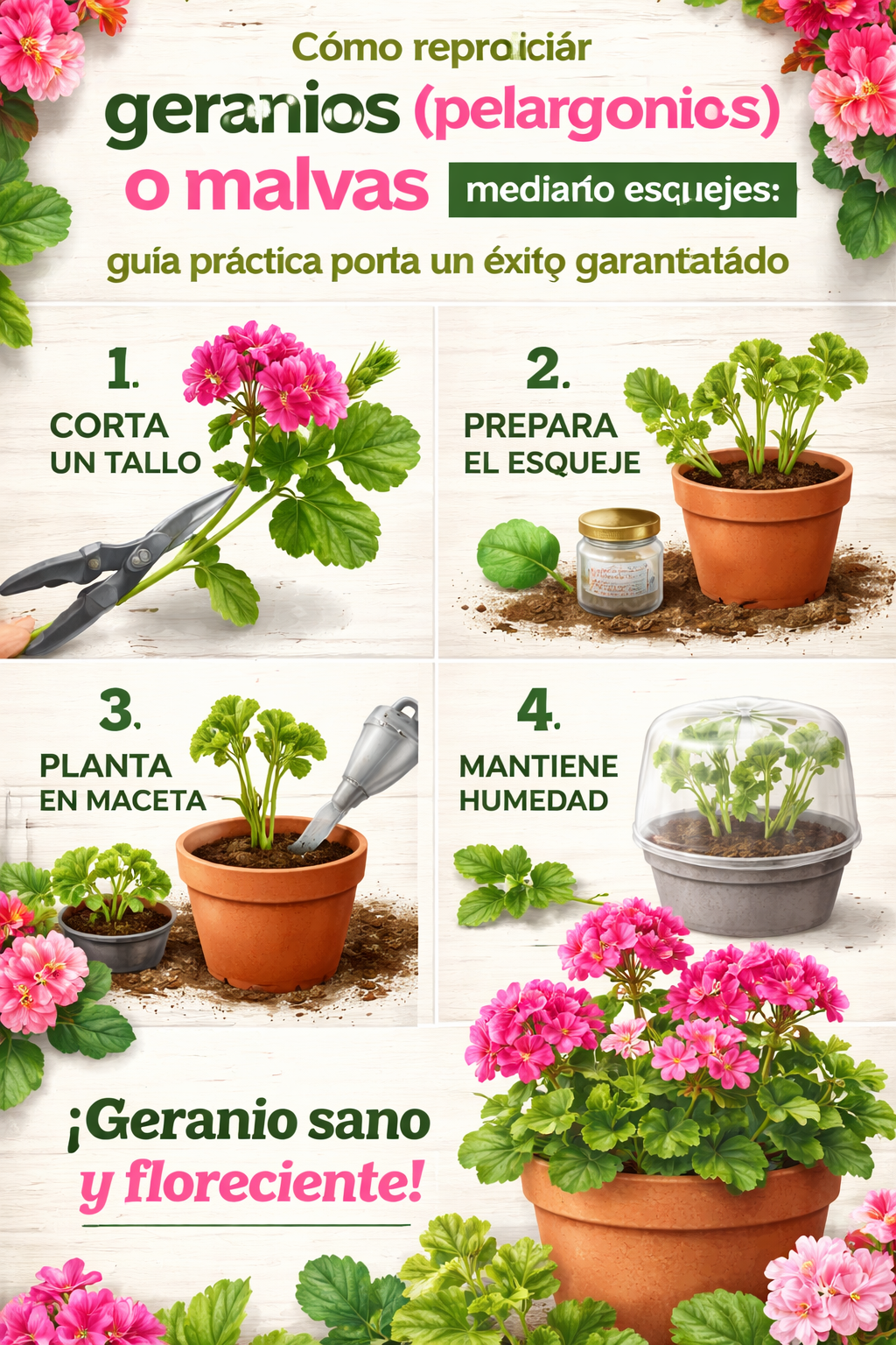 Cómo reproducir geranios (pelargonios) o malvas mediante esquejes: guía práctica para un éxito garantizado