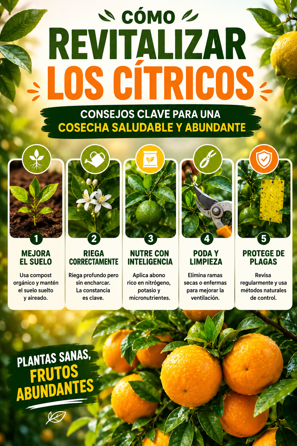 Cómo revitalizar los cítricos: consejos clave para una cosecha saludable y abundante