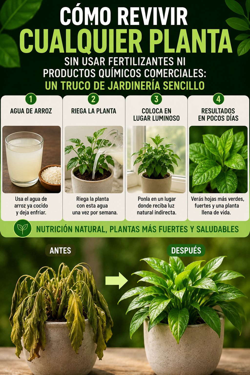 Cómo revivir cualquier planta sin usar fertilizantes ni productos químicos comerciales: un truco de jardinería sencillo
