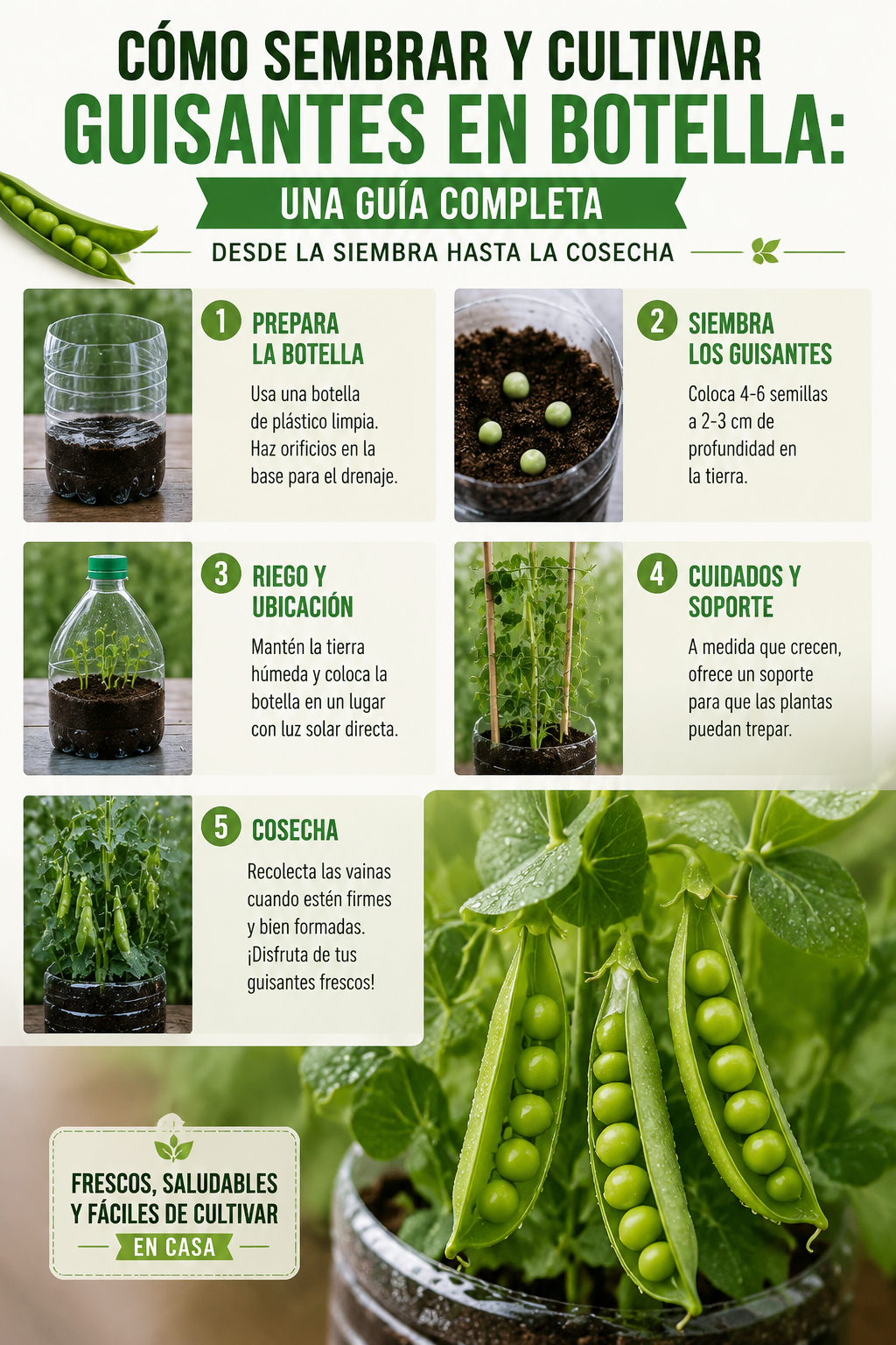 Cómo sembrar y cultivar guisantes en botella: una guía completa desde la siembra hasta la cosecha