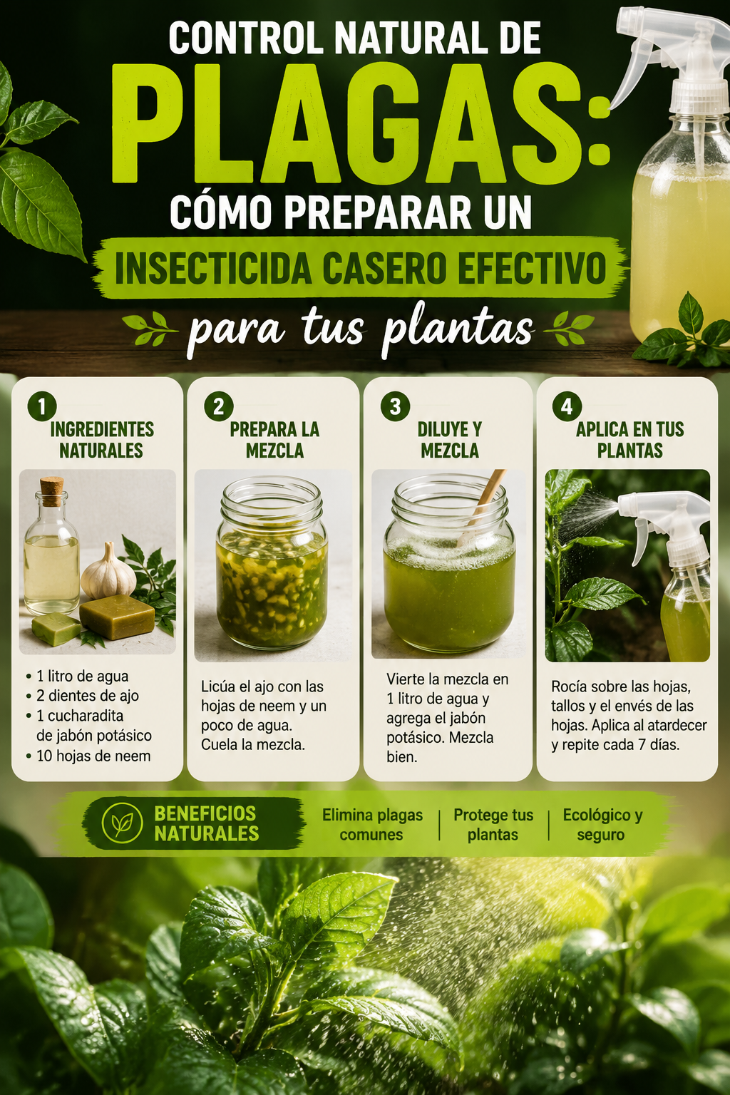 Control natural de plagas: Cómo preparar un insecticida casero efectivo para tus plantas