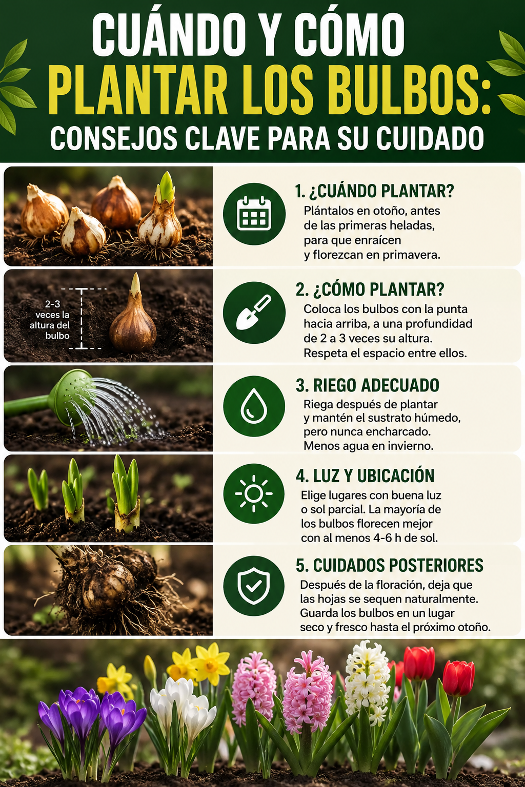 Cuándo y cómo plantar los bulbos: consejos clave para su cuidado