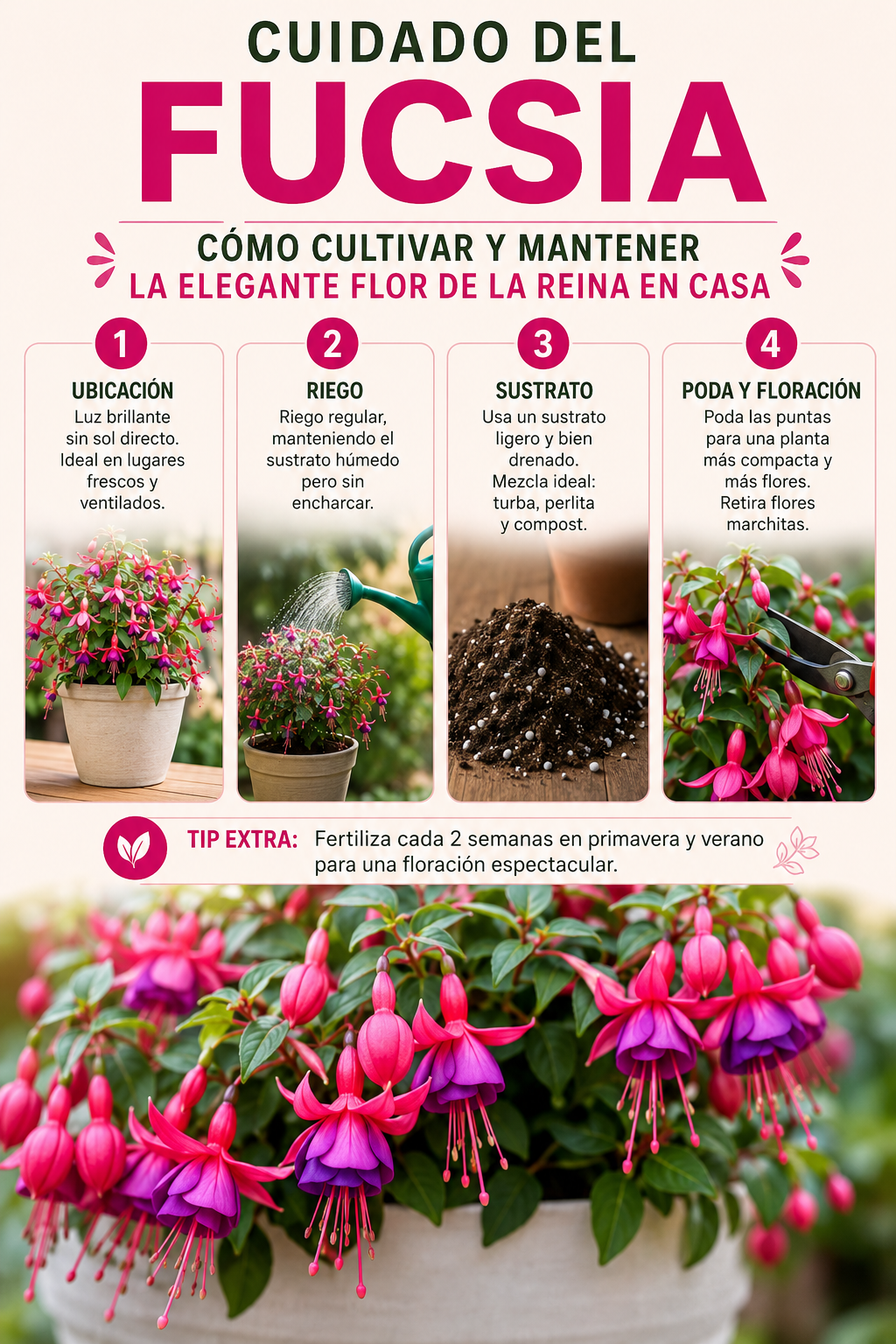 Cuidado del fucsia: Cómo cultivar y mantener la elegante flor de la reina en casa