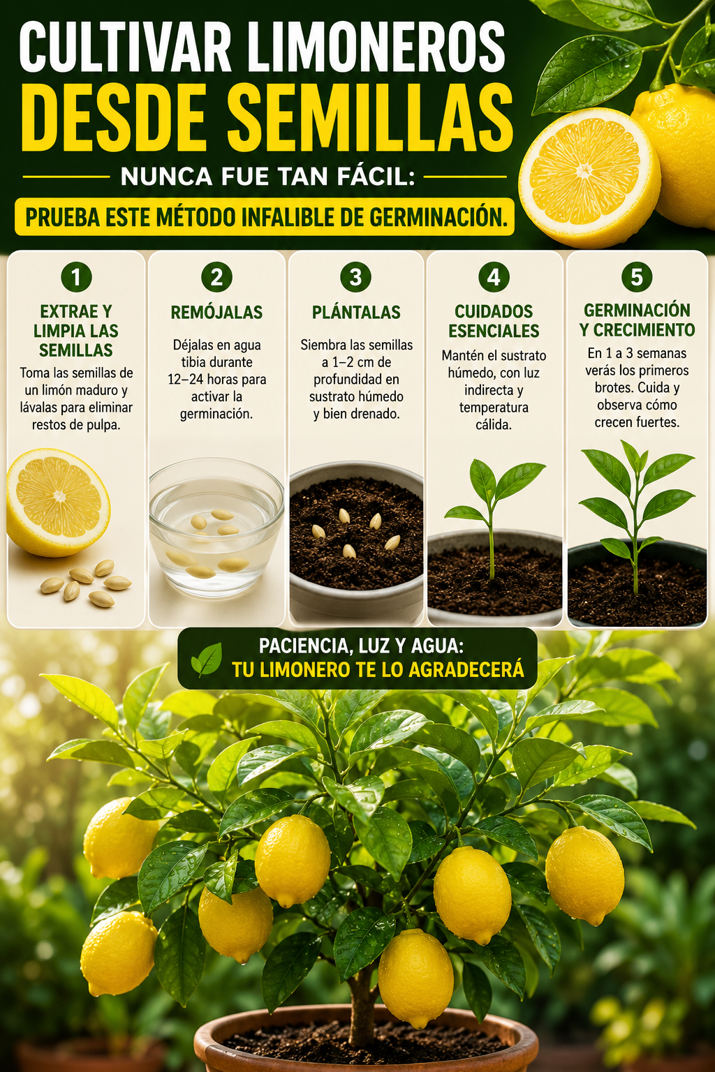 Cultivar limoneros desde semillas nunca fue tan fácil: prueba este método infalible de germinación.