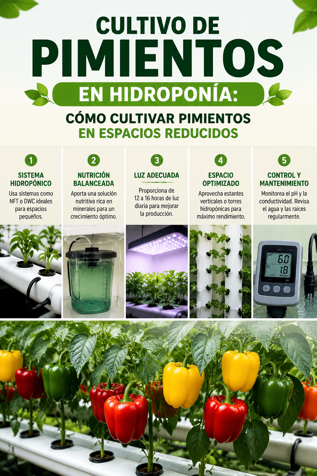 Cultivo de pimientos en hidroponía: cómo cultivar pimientos en espacios reducidos