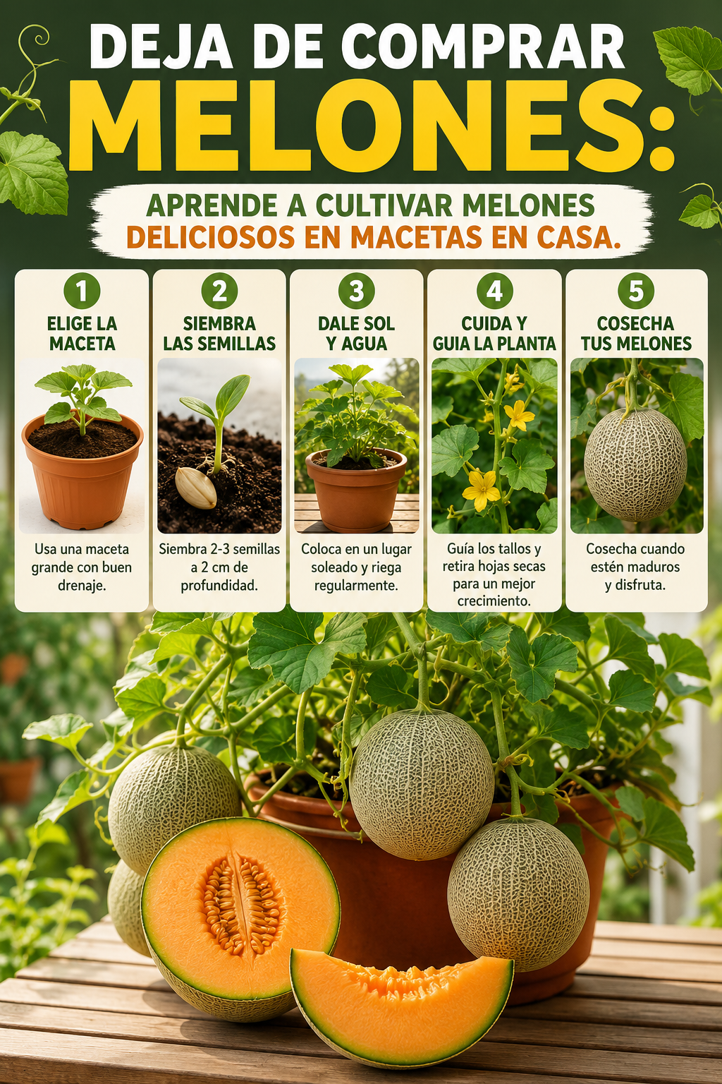 Deja de comprar melones: aprende a cultivar melones deliciosos en macetas en casa.