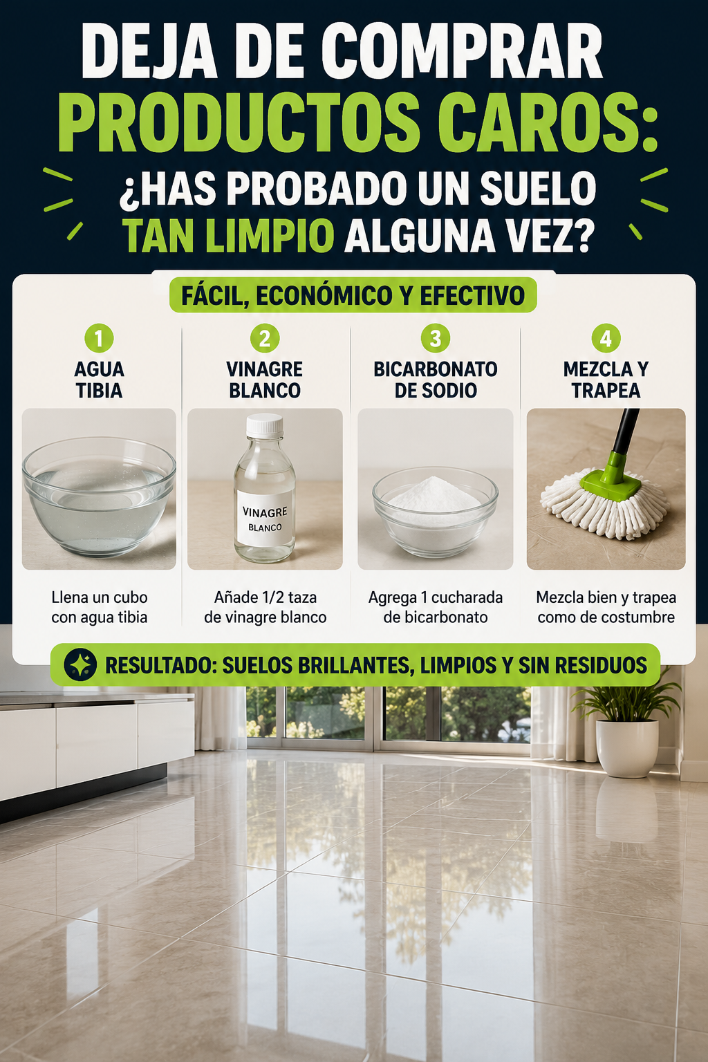 Deja de comprar productos caros: ¿has probado un suelo tan limpio alguna vez?