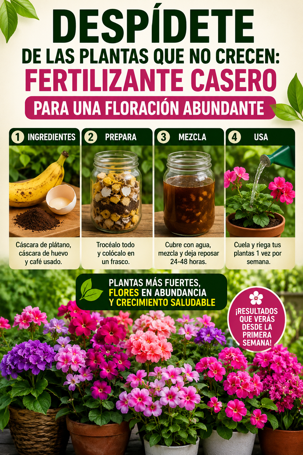 Despídete de las plantas que no crecen: fertilizante casero para una floración abundante