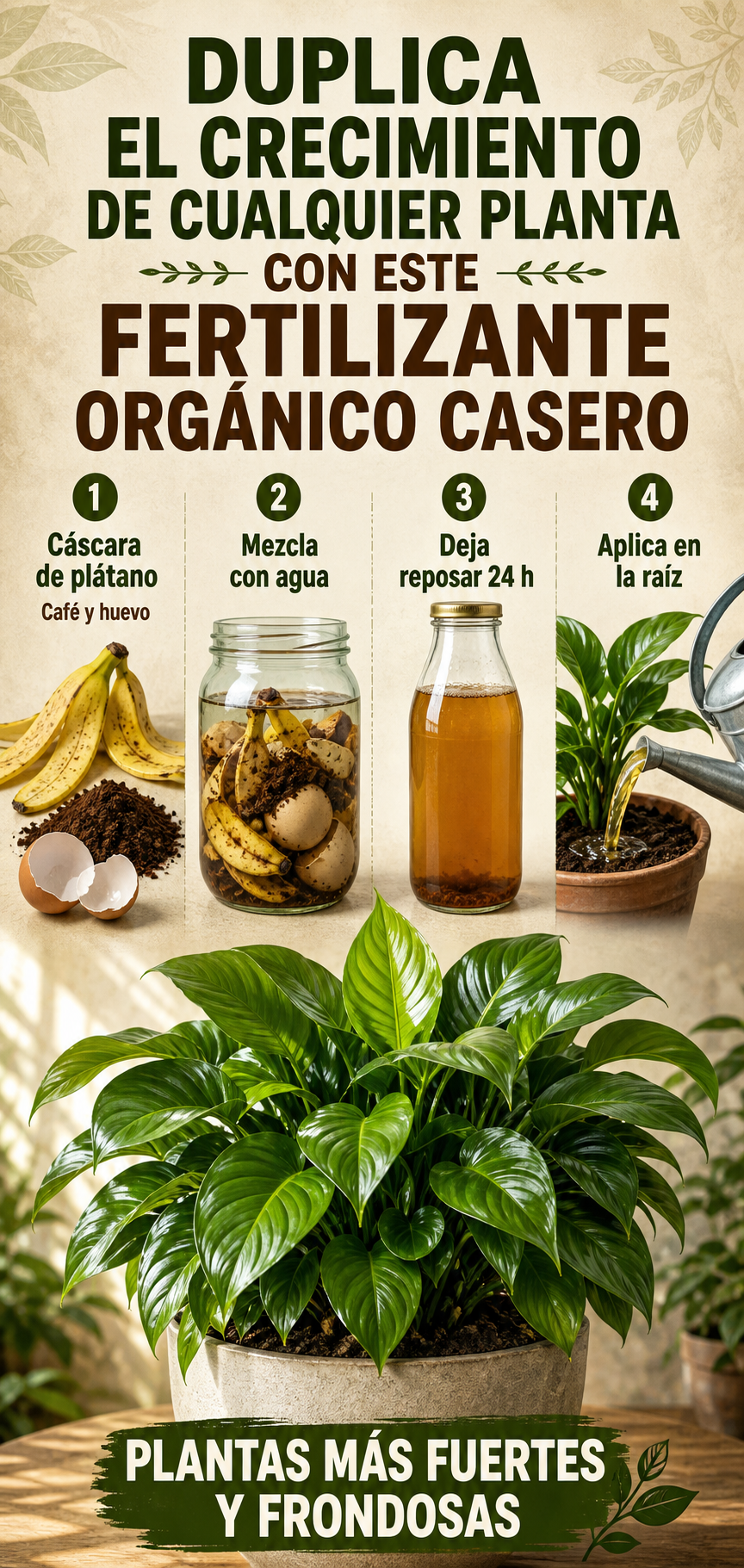 Duplica el crecimiento de cualquier planta con este fertilizante orgánico casero.