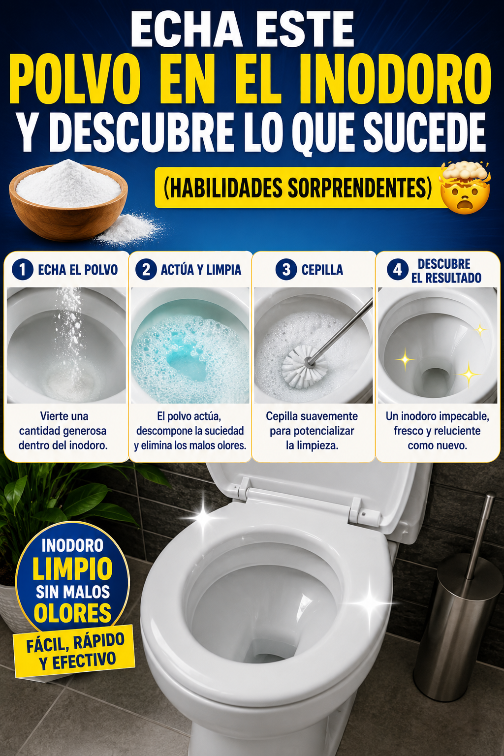 Echa este polvo en el inodoro y descubre lo que sucede (habilidades sorprendentes) 🤯