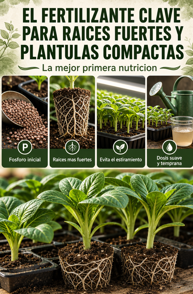 El fertilizante clave para el desarrollo radicular y evitar el estiramiento en plántulas jóvenes: la mejor primera nutrición
