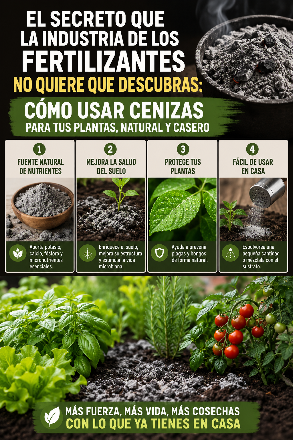 El secreto que la industria de los fertilizantes no quiere que descubras: cómo usar cenizas para tus plantas, natural y casero