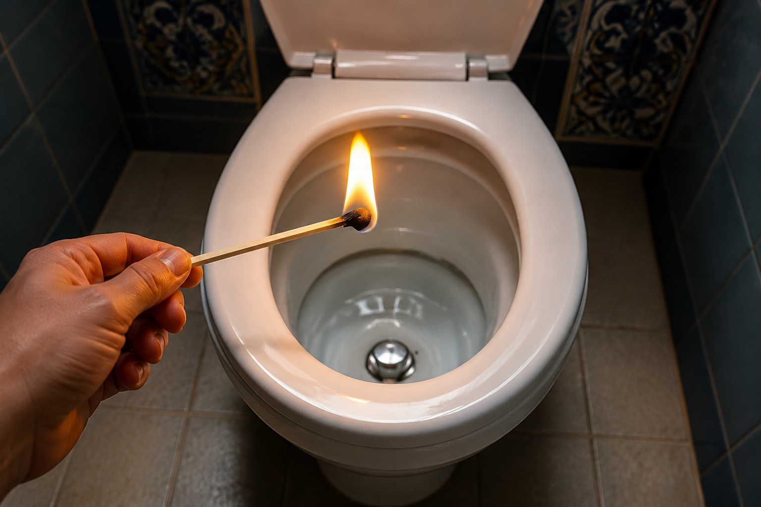 El truco de la cerilla para eliminar los malos olores del baño