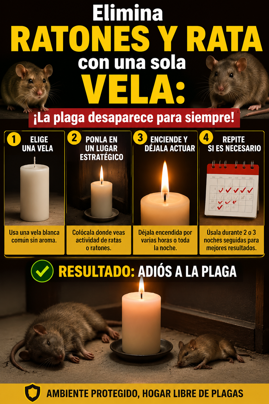 Elimina RATONES Y RATA con una sola VELA: ¡La plaga desaparece para siempre!