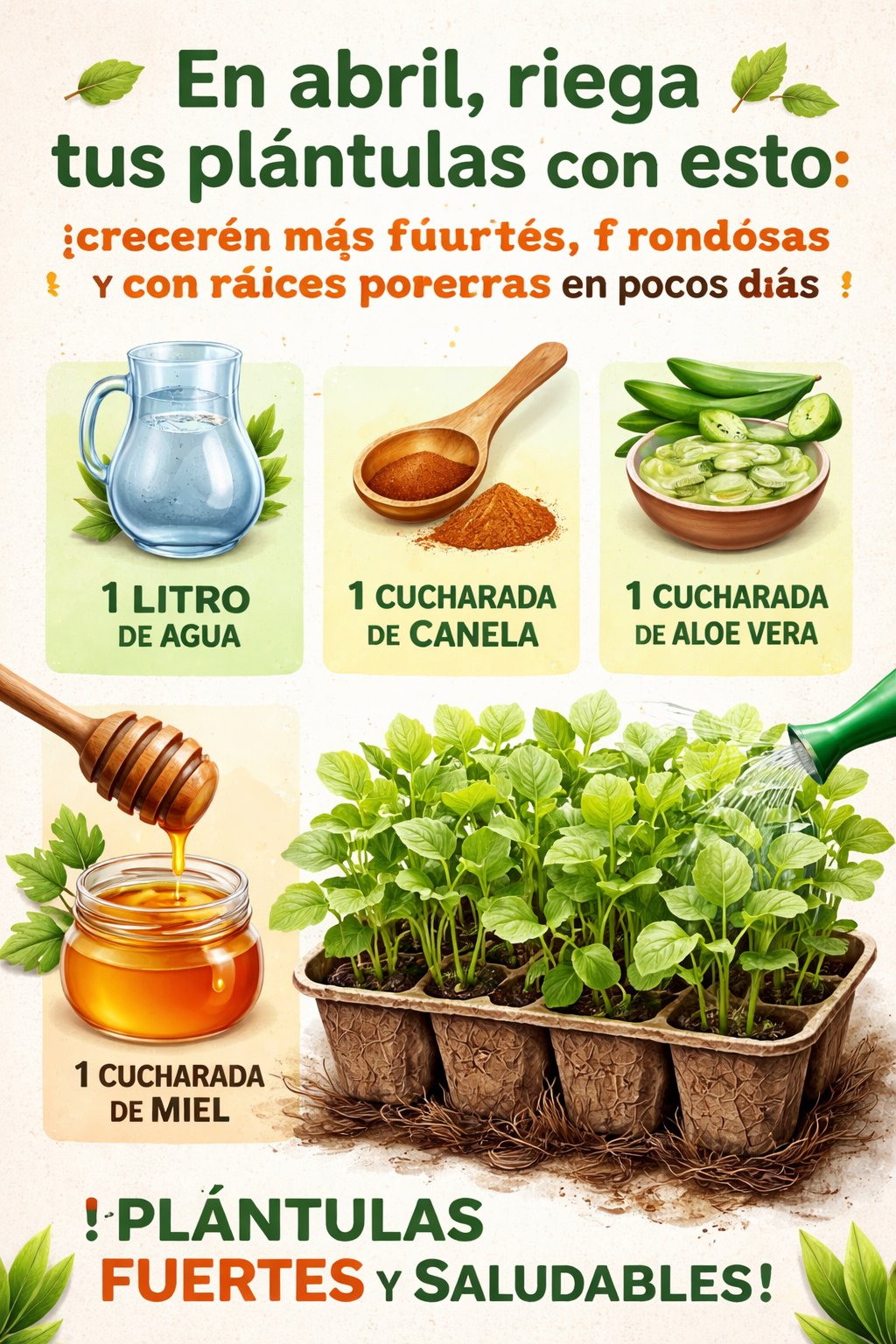 En abril, riega tus plántulas con esto: ¡crecerán más fuertes, frondosas y con raíces poderosas en pocos días!