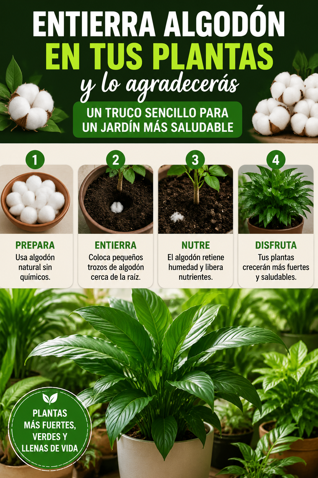 Entierra algodón en tus plantas y lo agradecerás — Un truco sencillo para un jardín más saludable