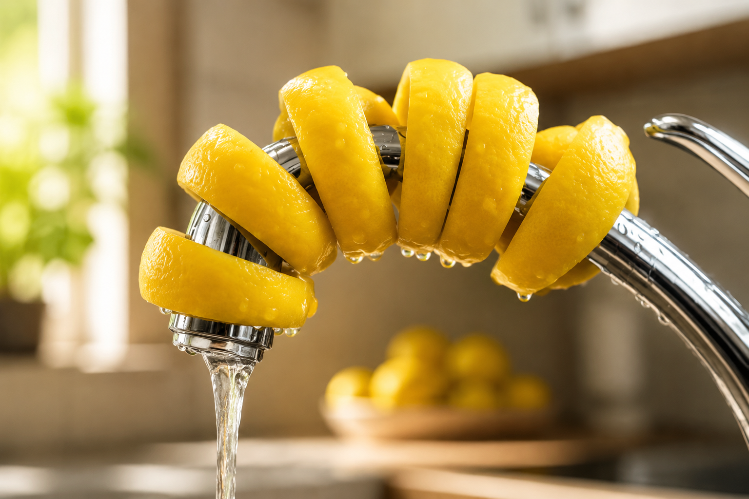 Envuelve limones alrededor del grifo y observa qué sucede
