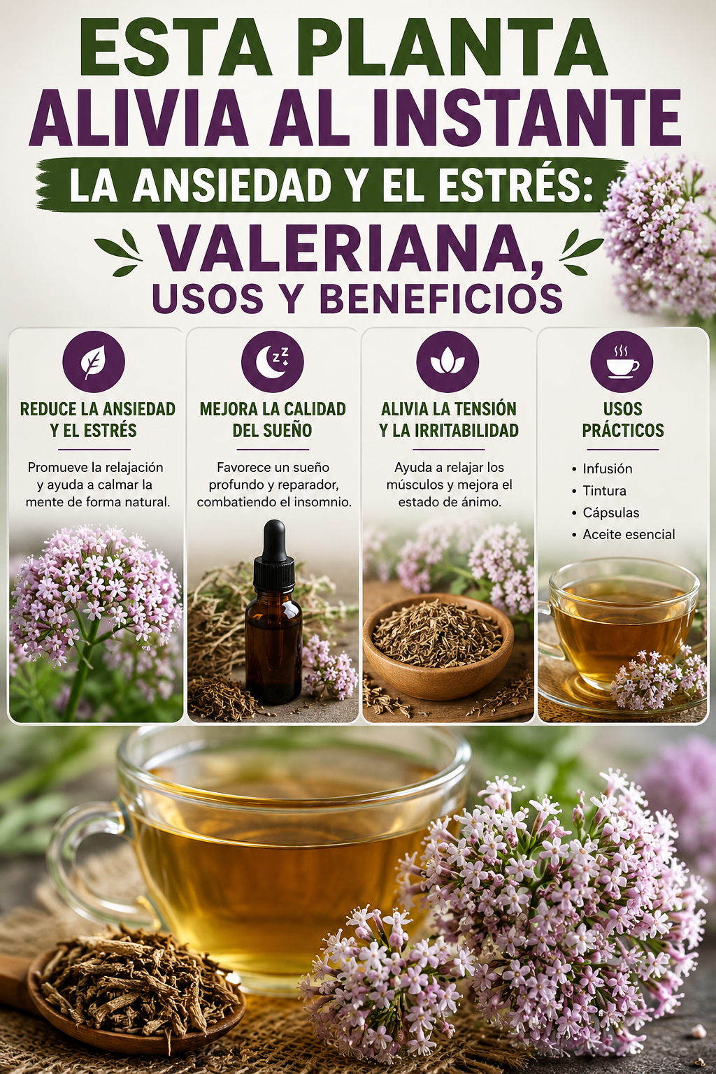 Esta planta alivia al instante la ansiedad y el estrés: valeriana, usos y beneficios